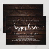 Invitation Après le Happy Hour de mariage, évasion rustique (Devant / Derrière)