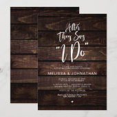 Invitation Après le mariage, après qu'ils disent oui, Bois ru (Devant / Derrière)