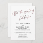 Invitation Après le Mariage Célébration Lisse Or Élégant (Devant / Derrière)