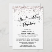 Invitation Après le Mariage Celebration Rose Gold Confetti (Devant)
