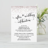 Invitation Après le Mariage Celebration Rose Gold Confetti (Debout devant)