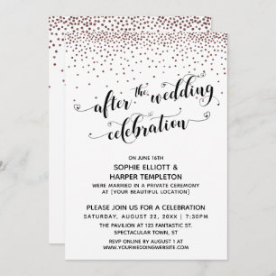 Invitation Après le Mariage Celebration Rose Gold Confetti