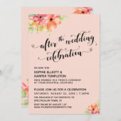 Invitation Après le Mariage Célébration Script Fleurs Rouges (Devant / Derrière)