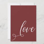 Invitation Après le Mariage Célébration Simple Bourgogne Roug (Dos)