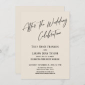 Invitation Après le mariage Célébration Simple Élégant Crème (Devant / Derrière)