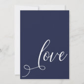 Invitation Après le mariage Célébration Simple Élégant Marine (Dos)