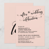 Invitation Après le Mariage Cérémonial Script Coeurs Rougisse (Devant / Derrière)