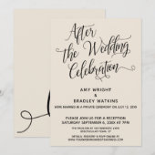 Invitation Après le mariage Élégant écriture Cream (Devant / Derrière)