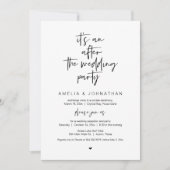 Invitation Après le mariage, Fête d'élopement noir (Devant)