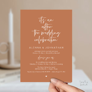 Invitation Après le Mariage Moderne Minimaliste Fête Décontra