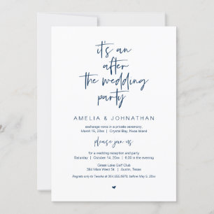 Invitation Après le mariage, Navy Blue, Elopement Party