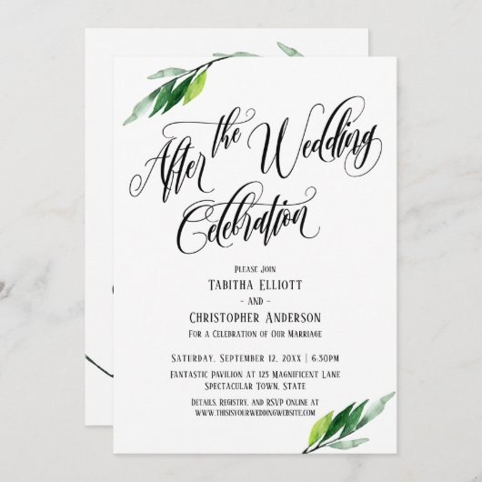 Invitation Après le scénario de la célébration de mariage et (Devant / Derrière)