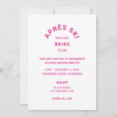 Invitation Après le ski avec la mariée à être Bachelorette (Devant)