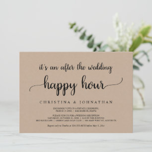 Invitation Après l'Happy Hour du mariage, mariage de Kraft Po
