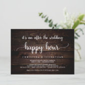 Invitation Après l'heure heureuse de mariage, Élitement rusti (Debout devant)