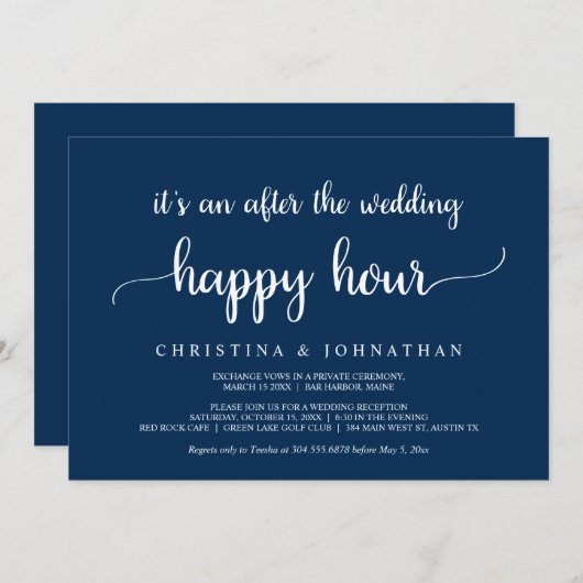 Invitation Après l'heureuse heure après le mariage, Invitatio (Devant / Derrière)