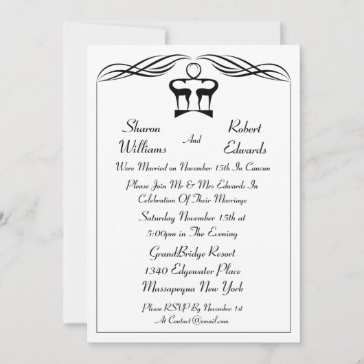 Invitation après mariage Buck et Doe (Devant)