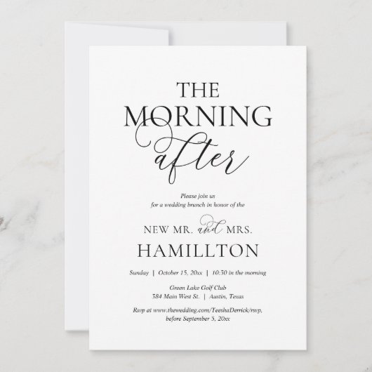 Invitation Après-midi, Post mariage Brunch Célébration (Devant)