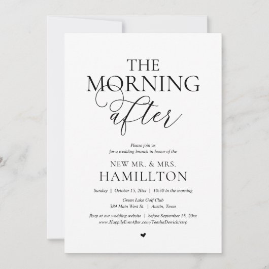 Invitation Après-midi, Post mariage Brunch Célébration (Devant)