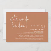 Invitation Après, Nous Dînons, Dîner Mariage Elopement (Devant)