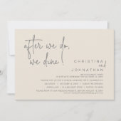 Invitation Après, Nous Dînons, Dîner Mariage Elopement (Devant)
