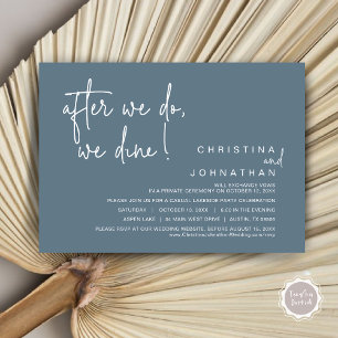 Invitation Après, Nous Dînons, Dîner Mariage Elopement