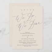 Invitation Après, nous dînons, Dîner Mariage et Danser (Devant / Derrière)