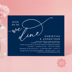 Invitation Après, Nous Dînons, Dîner Romantique Mariage