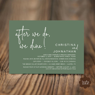 Invitation Après, Nous Dînons, Dîner Romantique Mariage