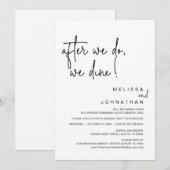 Invitation Après Nous, Nous Dînons, Parti Mariage Elopement (Devant / Derrière)