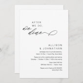 Invitation Après, on dîne, Elopement Mariage moderne (Devant / Derrière)