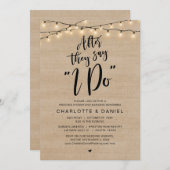 Invitation Après Qu'Ils Aient Dit "I Do", Dîner Mariage Céléb (Devant / Derrière)