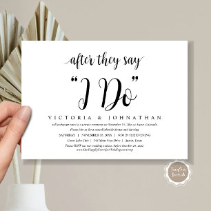 Invitation Après qu'ils disent OUI, dîner de mariage en fuite