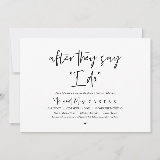 Invitation Après qu'ils disent que je FAIS, Post mariage Brun (Devant)