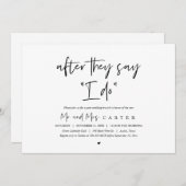 Invitation Après qu'ils disent que je FAIS, Post mariage Brun (Devant / Derrière)