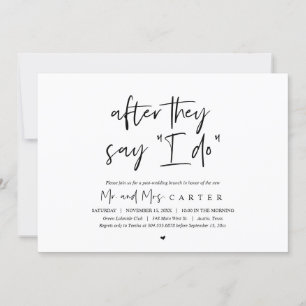 Invitation Après qu'ils disent que je FAIS, Post mariage Brun