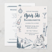 Invitation Après-Ski Alpine Chic Week-end de Bachelorette  (Devant / Derrière)