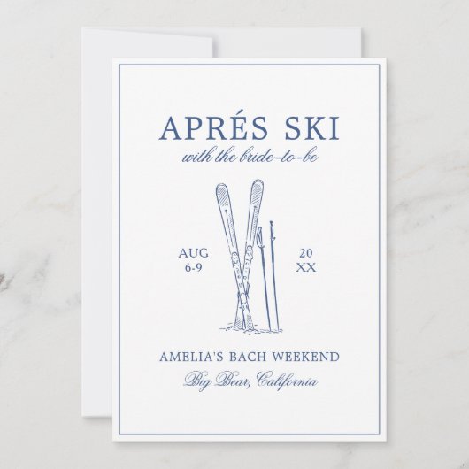 Invitation Après Ski avec la mariée à être Bach Week-end (Devant)