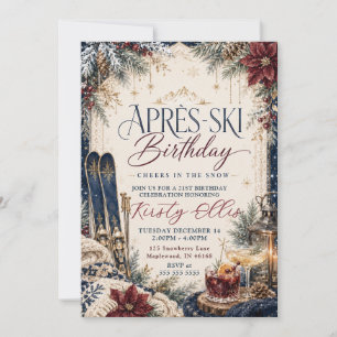 Invitation Après-ski Cheers dans la neige 21e anniversaire