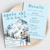 Invitation Apres Ski d'hiver Ski d'aquarelle Fête des mariées