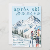 Invitation Apres Ski d'hiver Ski d'aquarelle Fête des mariées (Devant)