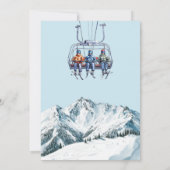 Invitation Apres Ski Hiver Ascenseur Aquarelle Fête des marié (Dos)