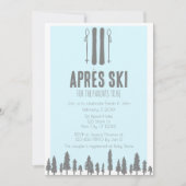 Invitation Apres Ski hiver thème Baby shower bleu (Devant)