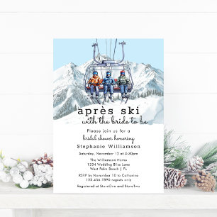 Invitation Après-Ski Station de ski d'hiver Lavis de mariée p