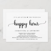 Invitation Après The Wedding Happy Hour, Rustic Elopement (Devant / Derrière)