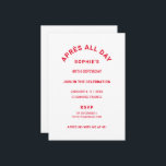 Invitation Après toute la journée Winter Red 40TH Birthday Sk<br><div class="desc">Après toute la journée,  soirée ski rouge hiver 40e anniversaire invitation. Personnalisez avec vos propres détails d'événement. Idéal pour un séjour ski de 40e anniversaire ou une fête d'anniversaire après ski. Conçu pour correspondre à notre collection Après-ski avec moi Winter Red 40th Birthday.</div>