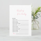 Invitation Apricot Baby shower rose Voeux pour bébé (Debout devant)