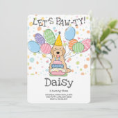 Invitation Apricot Cockapoo Cavapoo fête d'anniversaire de ch (Debout devant)