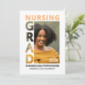 Invitation Apricot Nursing Graduate 2026 Announcement (Debout devant)