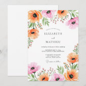 Invitation Apricot Pink Alluring Spring Wedding (Devant / Derrière)